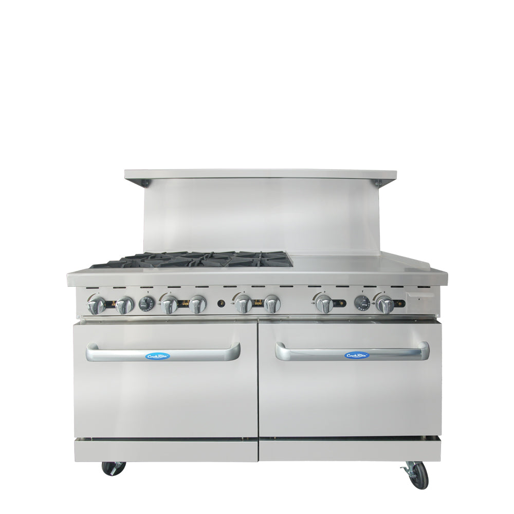 Cook Rite by Atosa AGR-6B24GR, Stainless Steel 60″ Combination Gas Range, NEW!