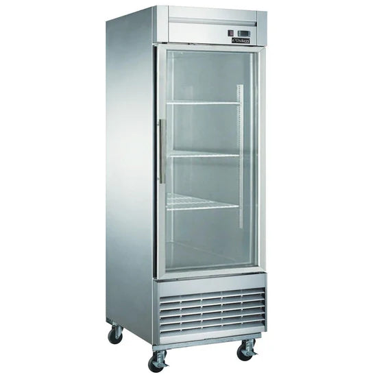 Dukers D28F-GS1, Bottom Mount, Glass Single Door Commercial Reach-In Freezer