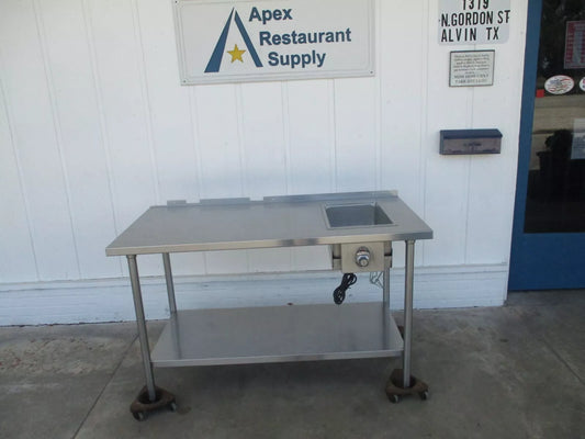 Wells MFG SS209D, Stainless Table with 1 Steam Well, 120V, 10A, TESTED, #9009