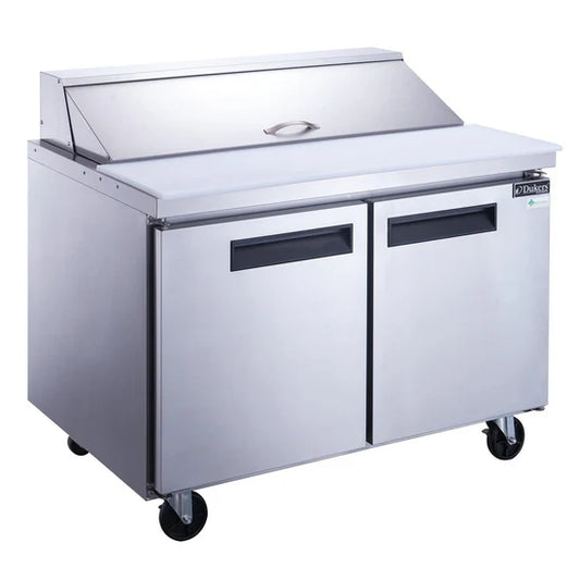 Dukers DSP48-12-S2, Commercial Refrigerated Food Prep Table w/ Standard Top, NEW!