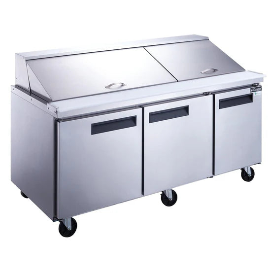 Dukers DSP72-30M-S3, Commercial Refrigerated Food Prep Table with Mega Top, NEW!