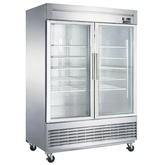 Dukers D55F-GS2, Bottom Mount Glass 2-Door Commercial Reach-in Freezer