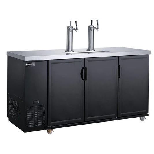 Dukers DKB72-M3, Swing-Door Dual Tower 4-Tap Beer Dispenser Kegerator, BRAND NEW