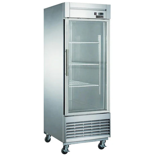 Dukers D28R-GS1, Bottom Mount Single Glass Door Reach-in Refrigerator, BRAND NEW!