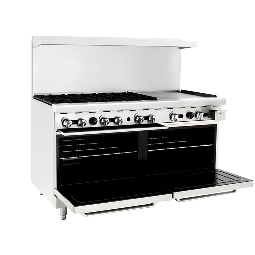 Cook Rite by Atosa AGR-6B24GR, Stainless Steel 60″ Combination Gas Range, NEW!