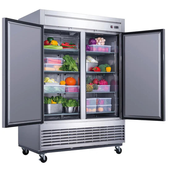 Dukers D55AR, Stainless Reach-In 2-Door Bottom Mount Refrigerator, BRAND NEW!