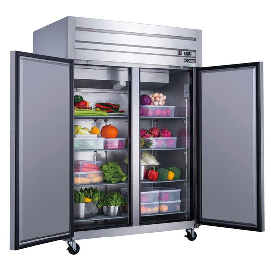 Dukers D55AR, Stainless Steel Reach-In 2-Door Top Mount Refrigerator, BRAND NEW!