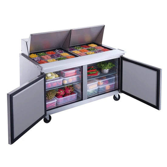 Dukers DSP60-24M-S2, Commercial Refrigerated Food Prep Table with Mega Top, NEW!