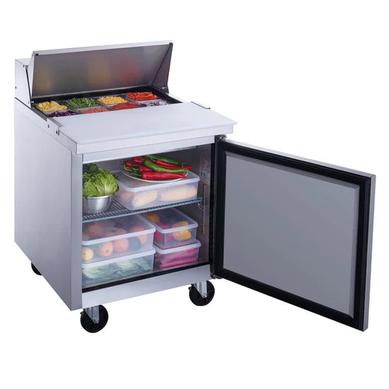 Dukers DSP29-8-S1, Commercial Refrigerated Food Prep Table w/ Standard Top, NEW!