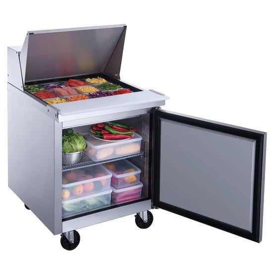 Dukers DSP29-12M-S1, Commercial Refrigerated Food Prep Table with Mega Top, NEW!