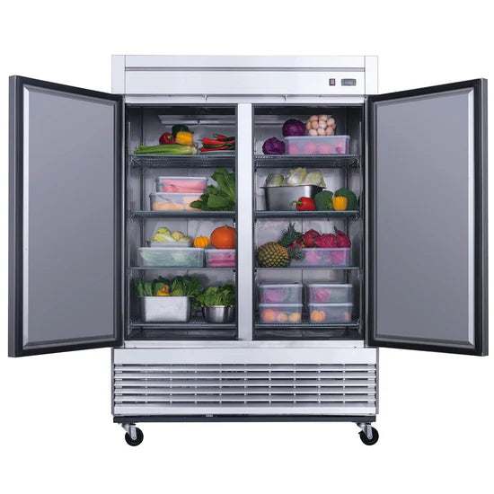 Dukers D55AR, Stainless Reach-In 2-Door Bottom Mount Refrigerator, BRAND NEW!