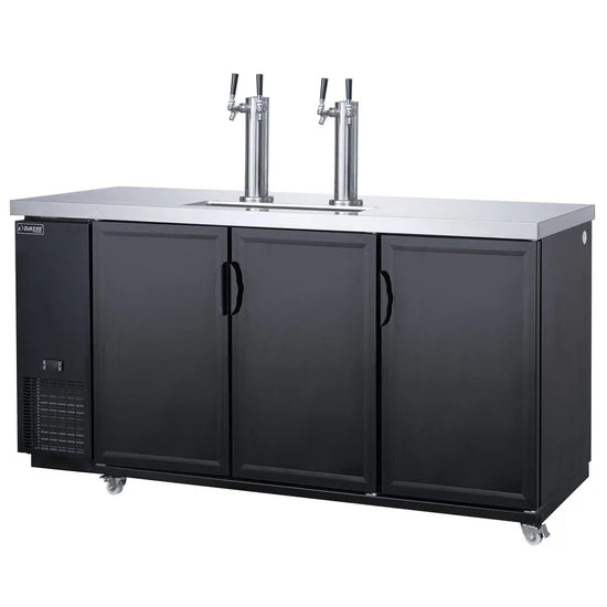 Dukers DKB72-M3, Swing-Door Dual Tower 4-Tap Beer Dispenser Kegerator, BRAND NEW