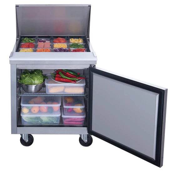 Dukers DSP29-12M-S1, Commercial Refrigerated Food Prep Table with Mega Top, NEW!