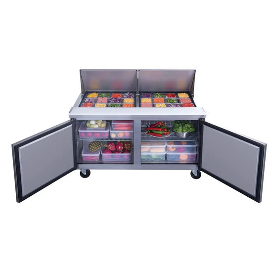 Dukers DSP60-24M-S2, Commercial Refrigerated Food Prep Table with Mega Top, NEW!