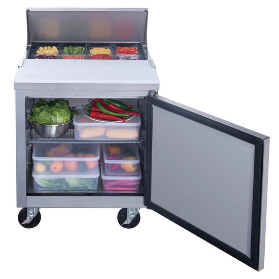 Dukers DSP29-8-S1, Commercial Refrigerated Food Prep Table w/ Standard Top, NEW!