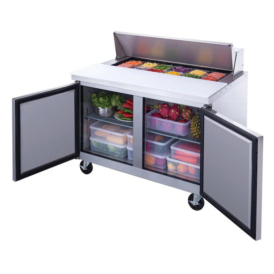 Dukers DSP48-12-S2, Commercial Refrigerated Food Prep Table w/ Standard Top, NEW!