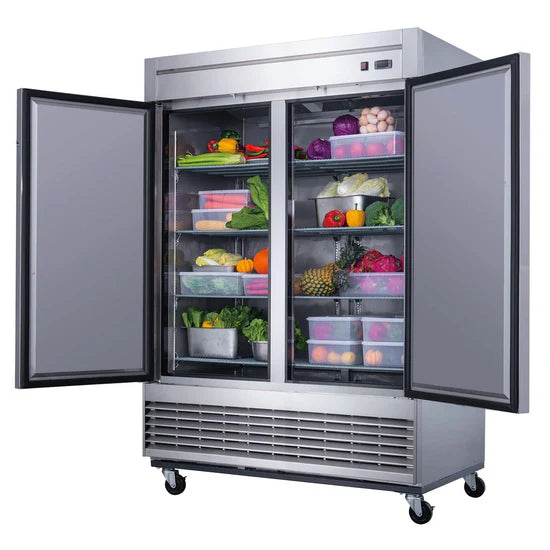 Dukers D55AR, Stainless Reach-In 2-Door Bottom Mount Refrigerator, BRAND NEW!