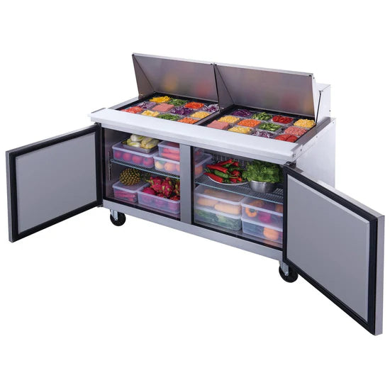 Dukers DSP60-24M-S2, Commercial Refrigerated Food Prep Table with Mega Top, NEW!