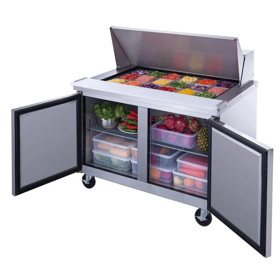 Dukers DSP48-18M-S2, Commercial Refrigerated Food Prep Table with Mega Top, NEW!