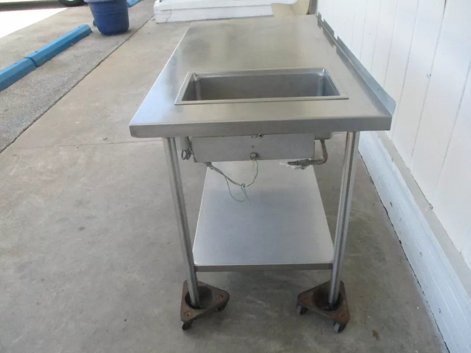 Wells MFG SS209D, Stainless Table with 1 Steam Well, 120V, 10A, TESTED, #9009