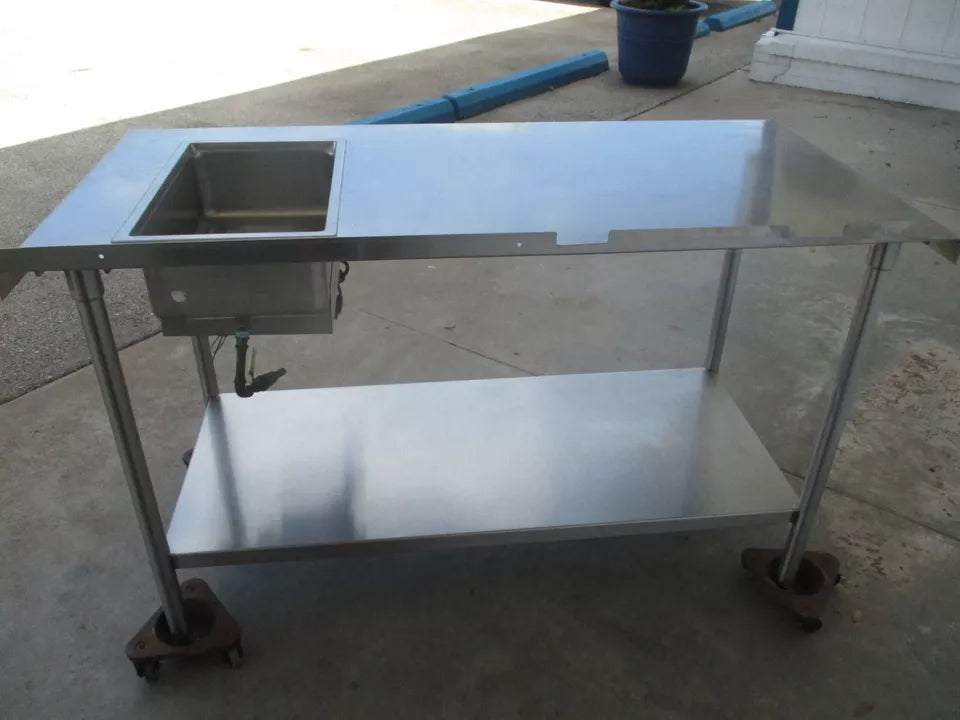 Wells MFG SS209D, Stainless Table with 1 Steam Well, 120V, 10A, TESTED, #9009