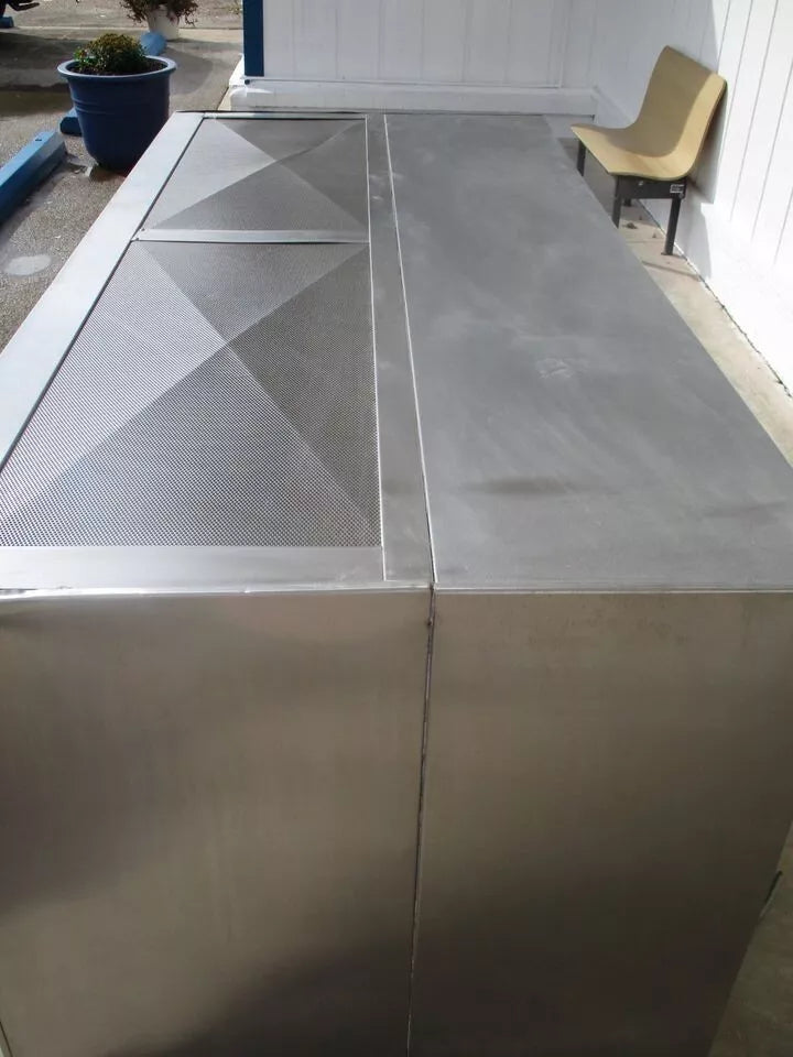 Commercial Stainless Steel Vent Hood, Type 1, 90" W x 42.5" D x 42.5" H, #7673