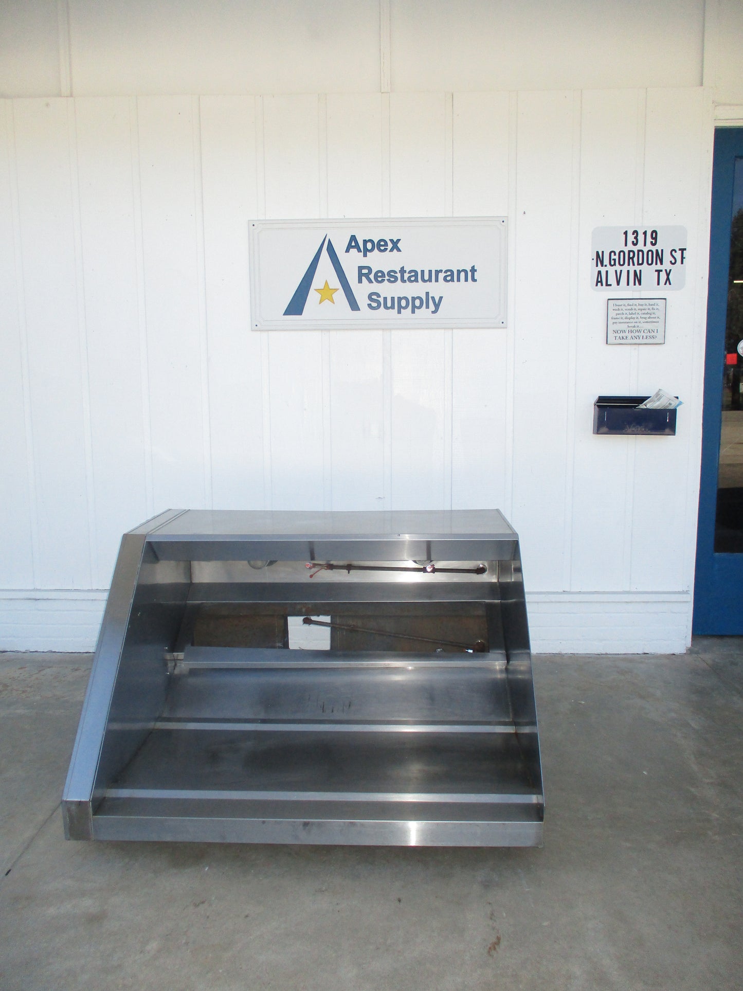 Stainless Steel Commercial Type 1 Vent Hood, 54.5" x 48"D x 31.25"H, #7670