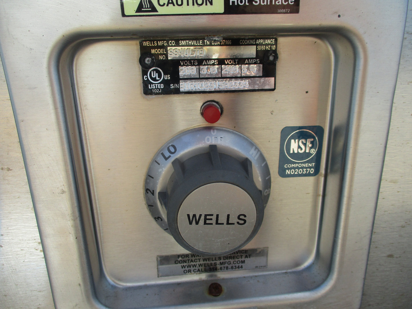 Wells MFG. #SS4LLTO Wait Station, 208-240v, PH1, HARDWIRED, TESTED, #7899