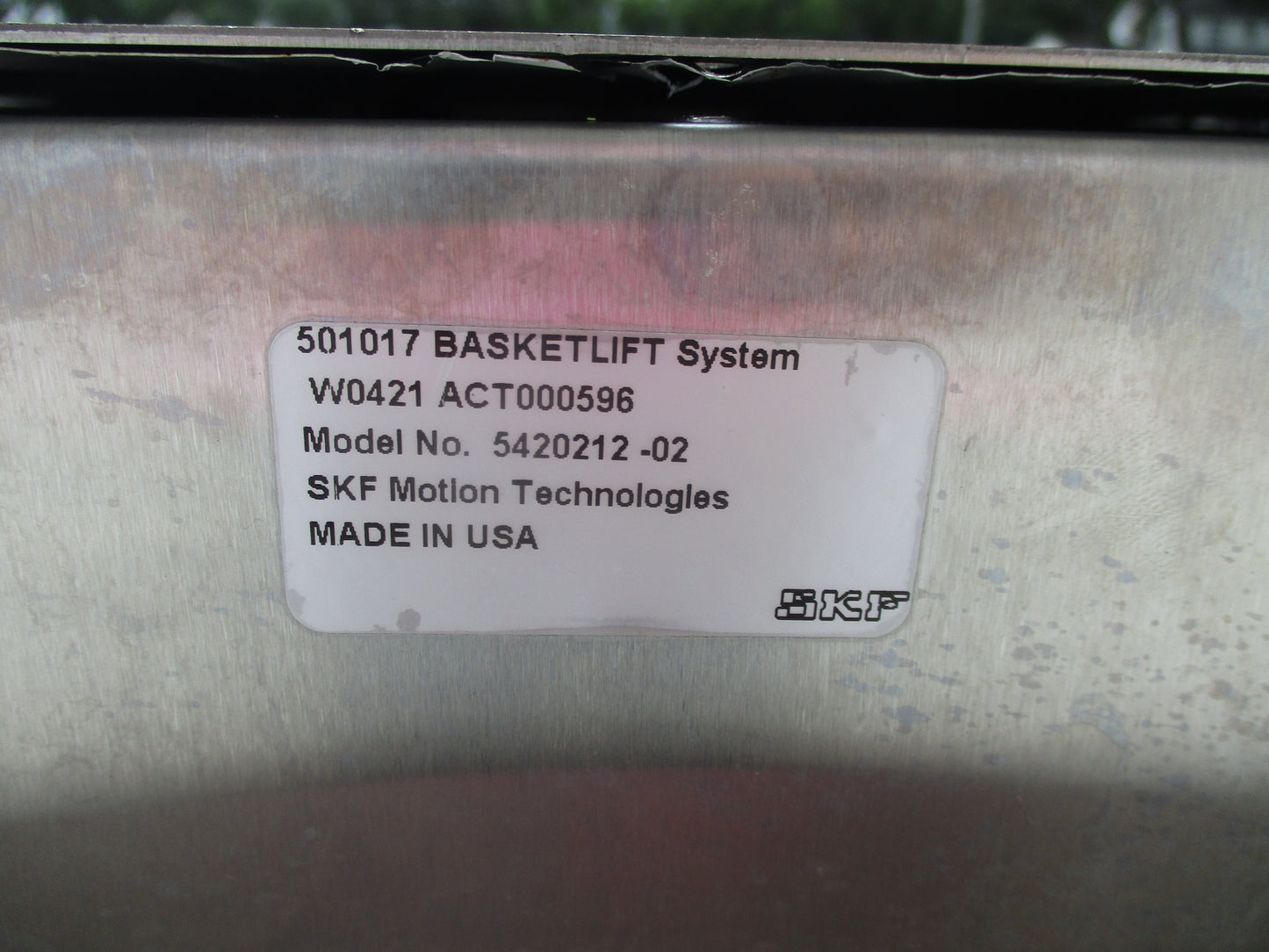 UltraFryer S5420212-02, Basket Lift System, FOR PARTS ONLY, #7987