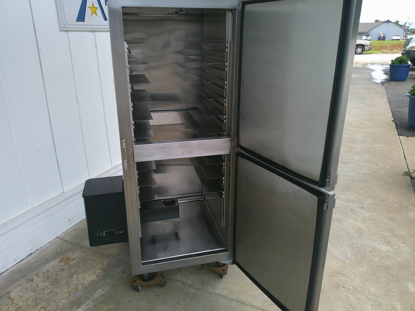 Custom Made Smoker Box, Fully Insulated, Double-Door Pass-Through, TESTED, #8496