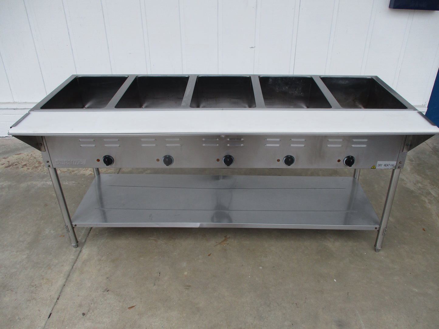 ServIt 5 Well Electric Steam Table w/ Undershelf 208/240, TESTED, #8515