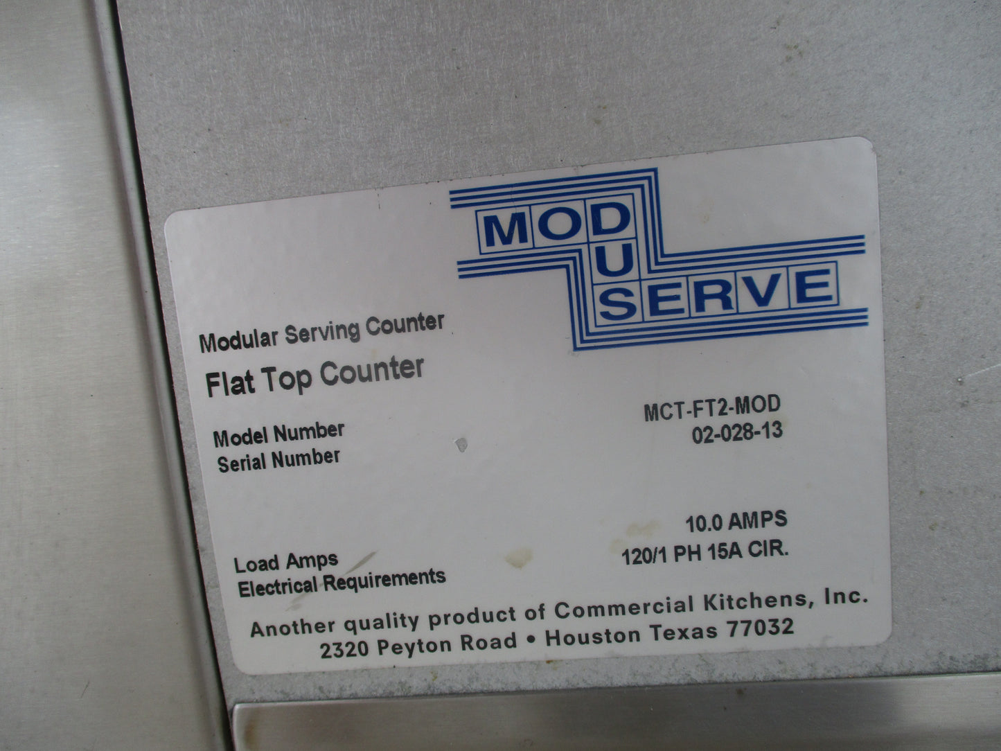 MOD-U-SERVE MCT-FT2 Stainless Steel Cashier's Cart, 42 x 28.5 x 36, #8766