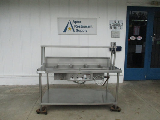 Wells MFG. MOD300TDM 3-well Steam Table w/ Overshelf, 208-240v, TESTED, #8822