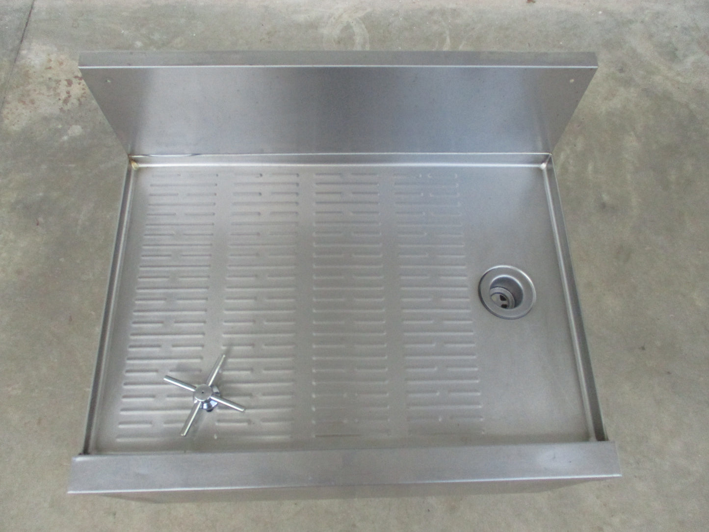 Stainless Underbar Drain Board w/ Glass Rinser, 24"W x 18"D x 27"H (34), #9012-B