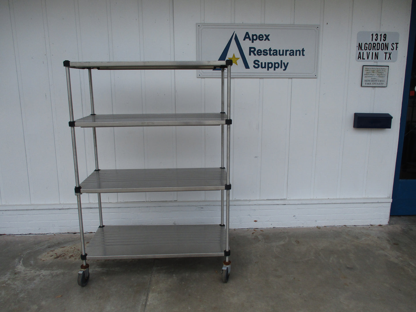 Commercial Stainless-Steel Shelving Unit w/casters 48"W x 24"D x 70"H, #9028