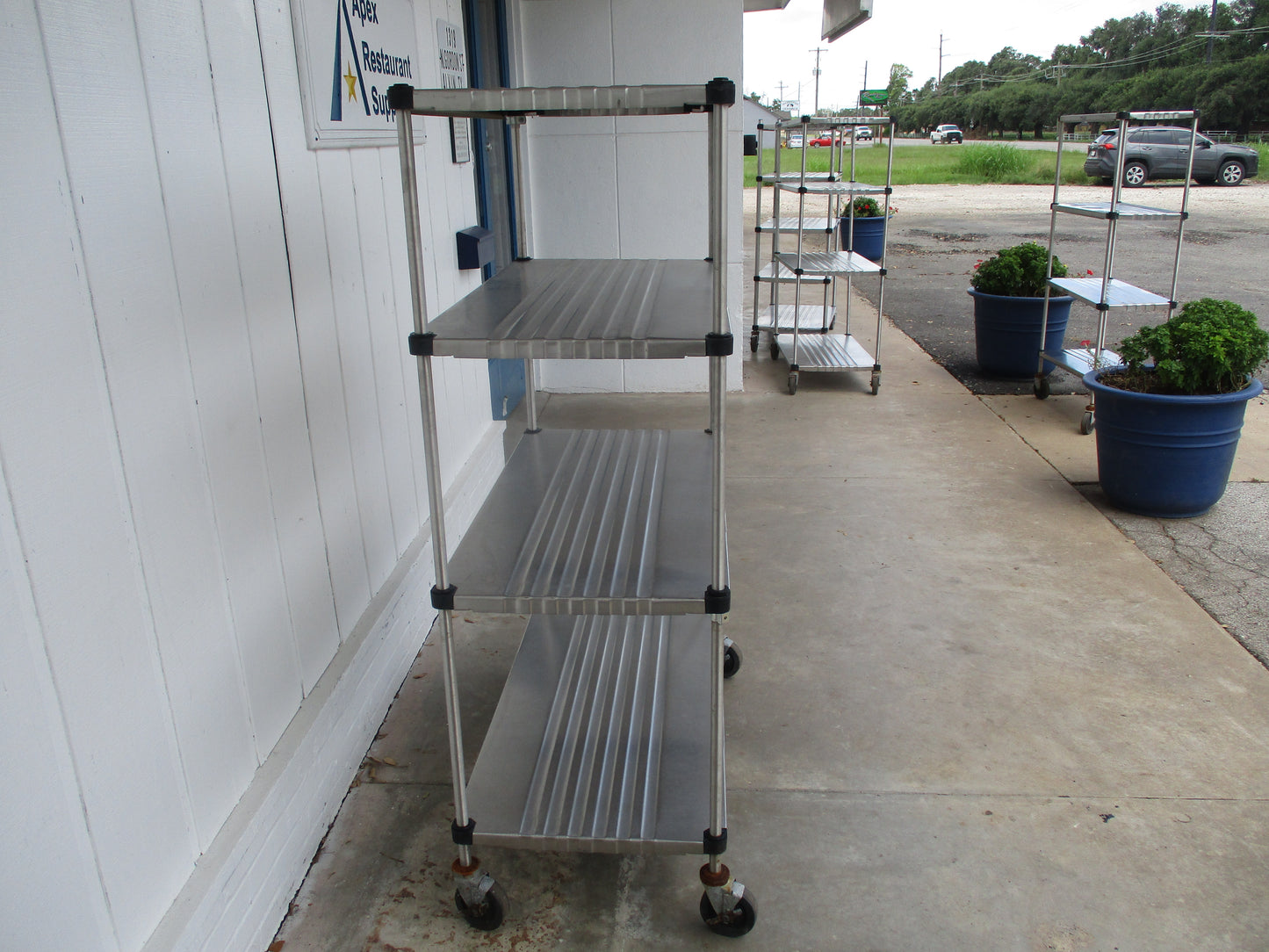 Commercial Stainless-Steel Shelving Unit w/casters 48"W x 24"D x 70"H, #9028