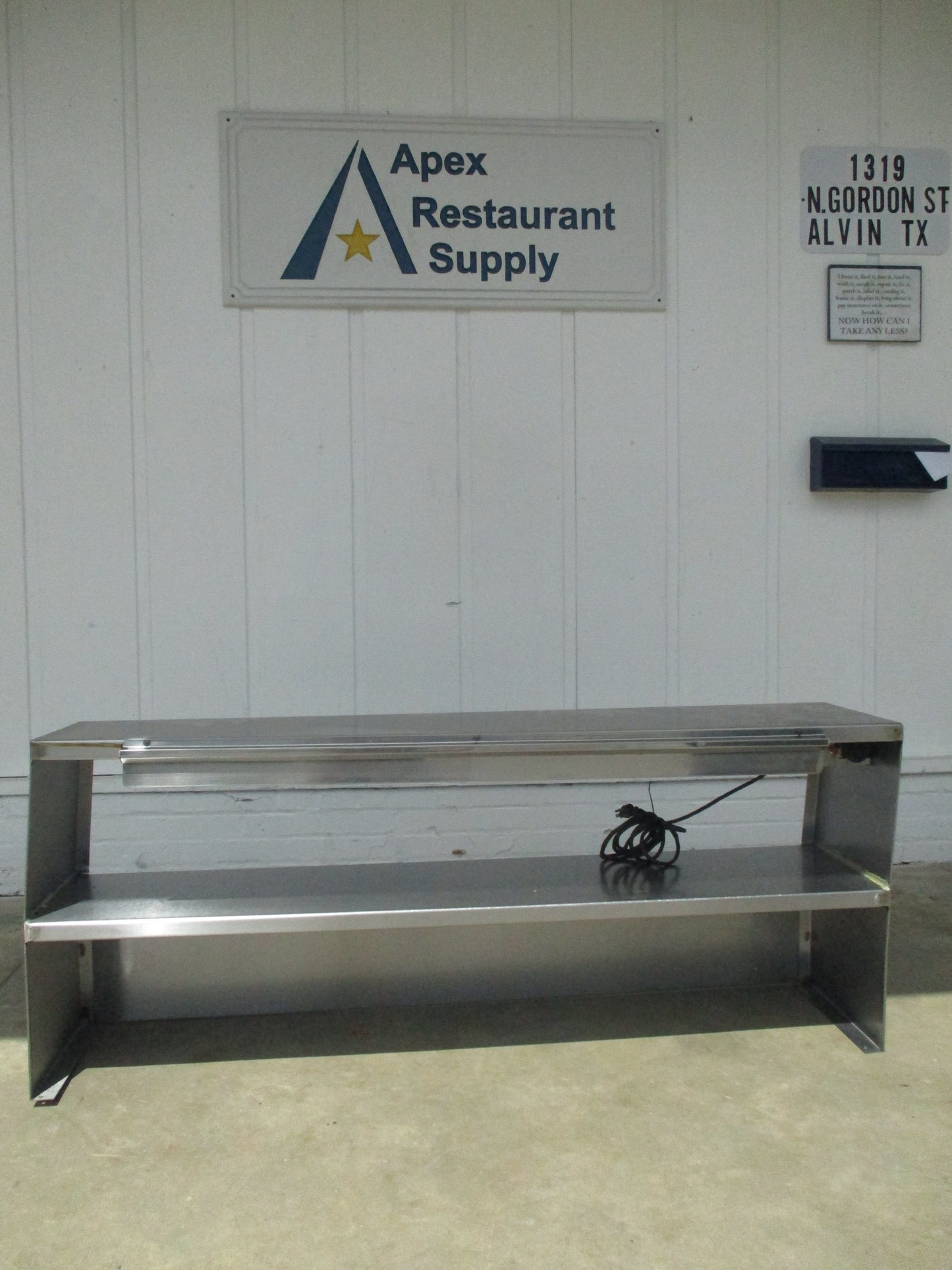 Stainless Steel Expo Overshelf w/ Heat Lamp, 60"W x 14"D x 24"H, TESTED, #9055