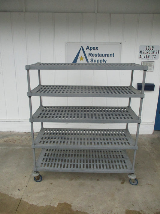 HEAVY DUTY Grey Mobile Metro Shelf, 60"W x 24"D x 70"H, #9062