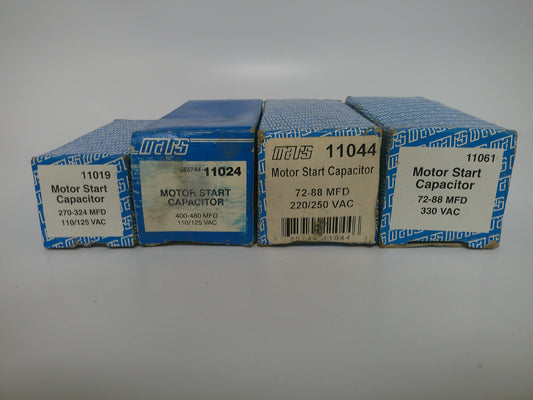 Mars Motor Start Capacitor LOT, 11019, 11024, 11044, 11061, NEW-OLD STOCK, #9108