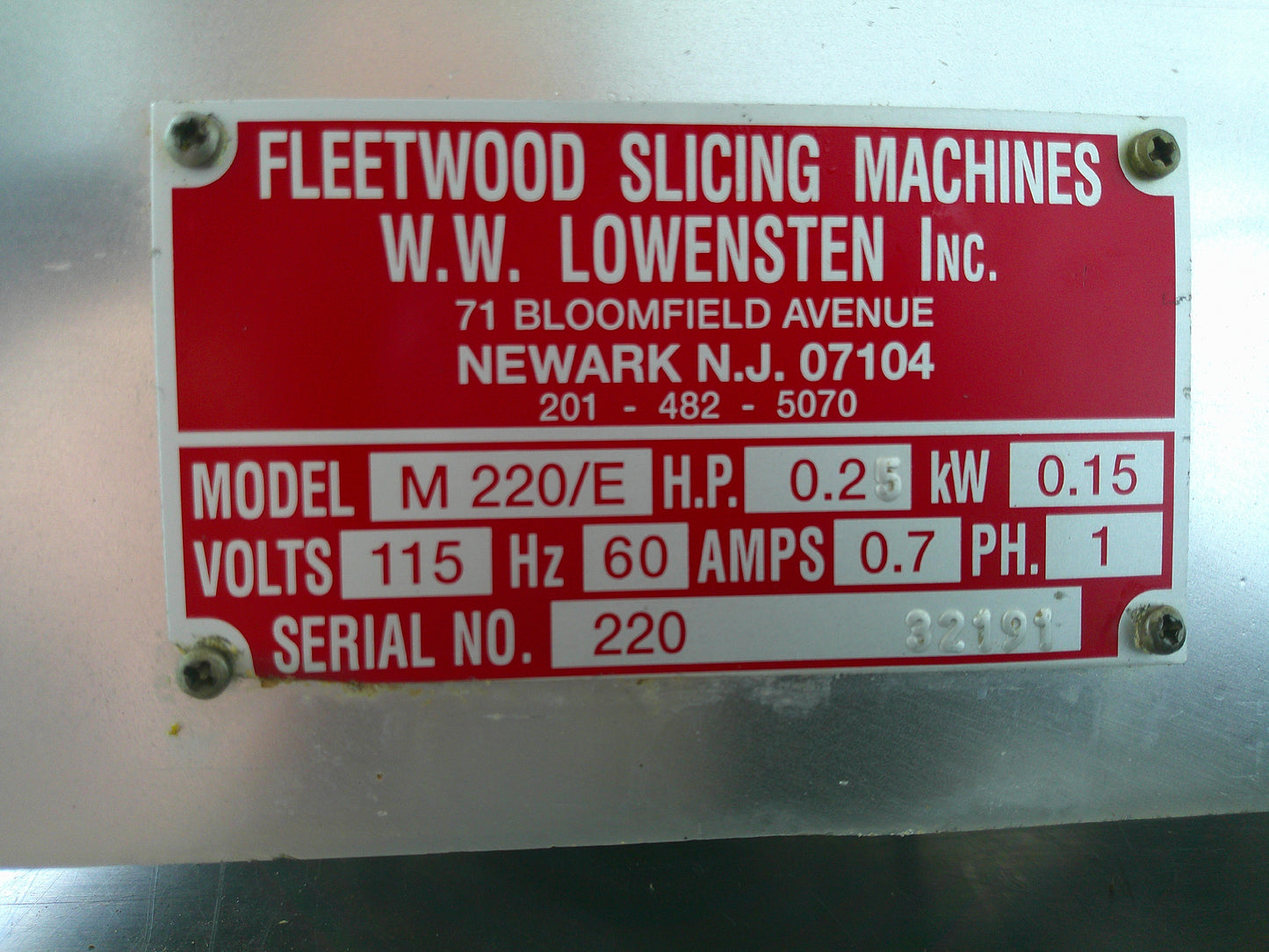 Fleetwood Commercial M220/E Compact Economy Deli Slicer, 9" Blade, TESTED, #9185