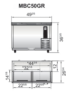 Atosa MBC50GR, Horizontal 50" Back-Bar Beer Cooler, 115v, Ph1, TESTED, #9202