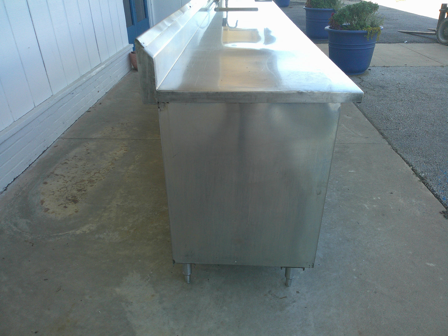 Stainless Steel XL Wait Station with Sink & Undershelves, HUGE STORAGE, #9221