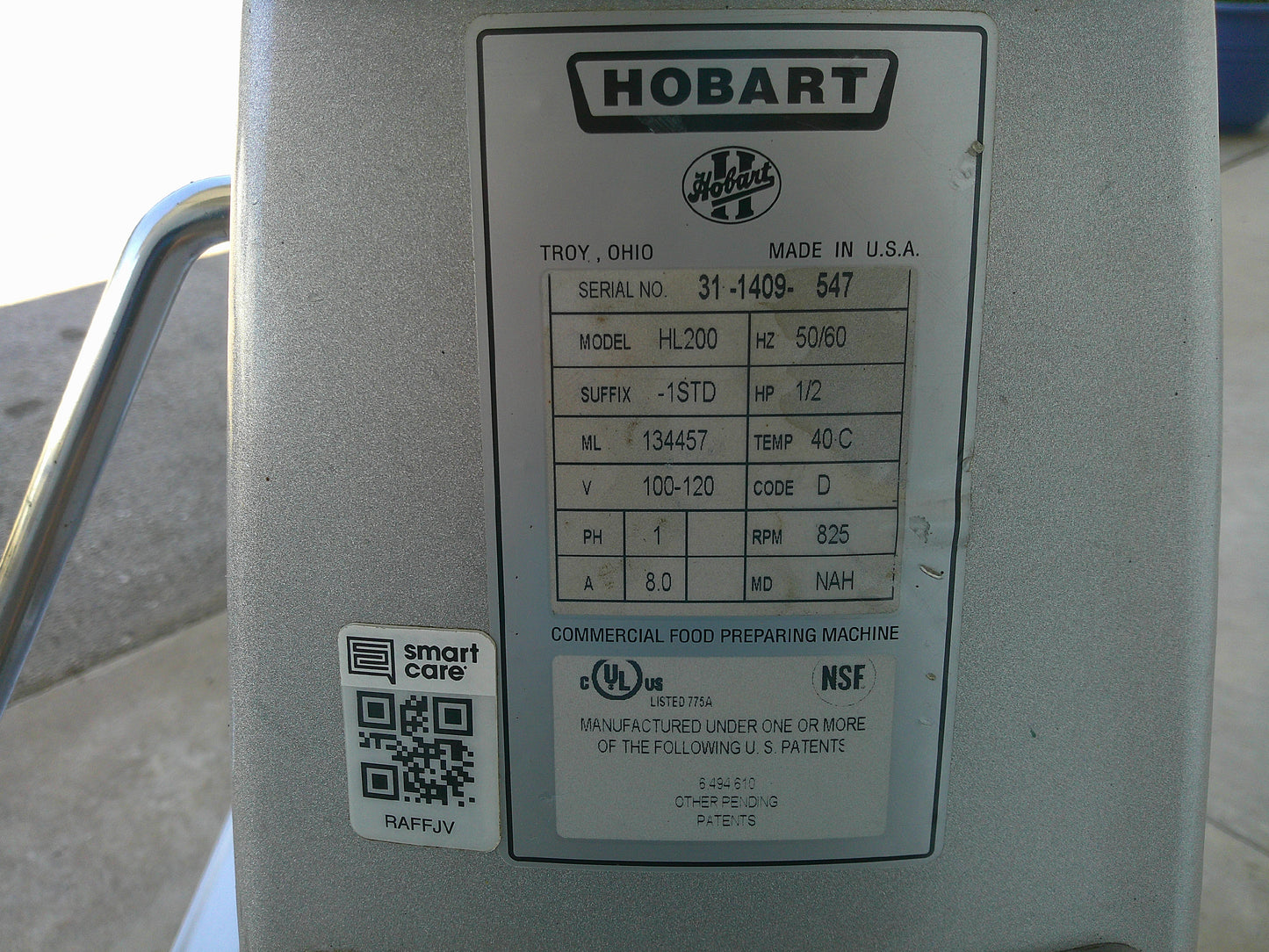 Hobart HL200 Legacy Commercial Mixer & Equipment Stand, TESTED, #9231