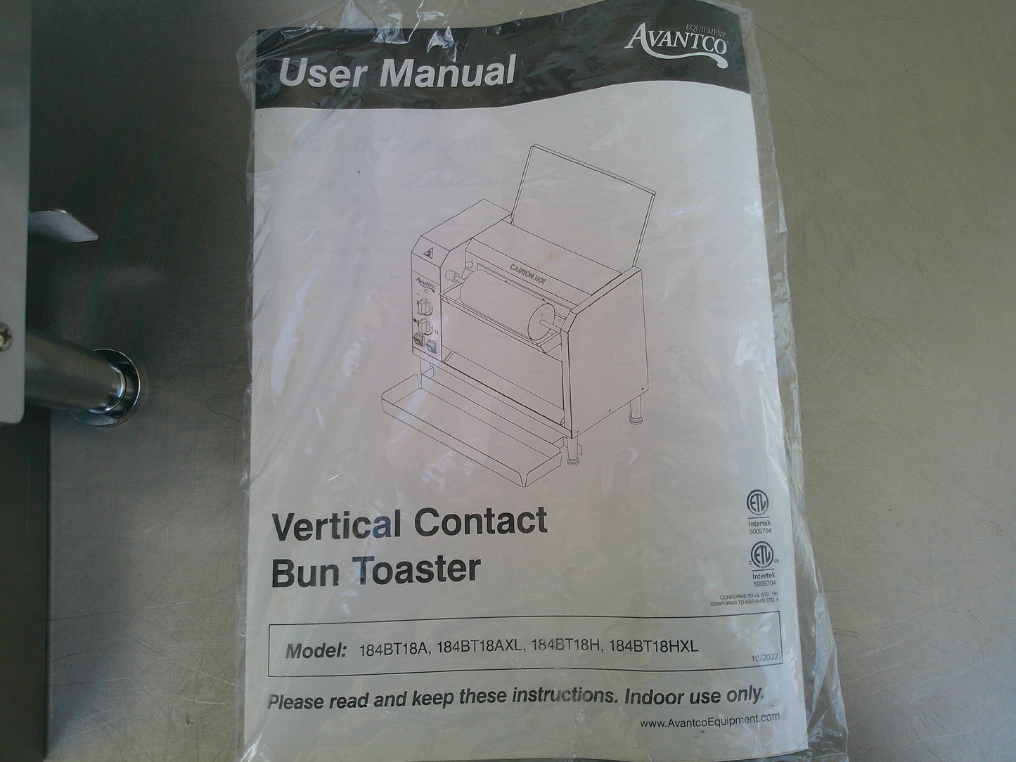 Avantco 184BT18A, Countertop Contact Bun Toaster, TESTED, #9235