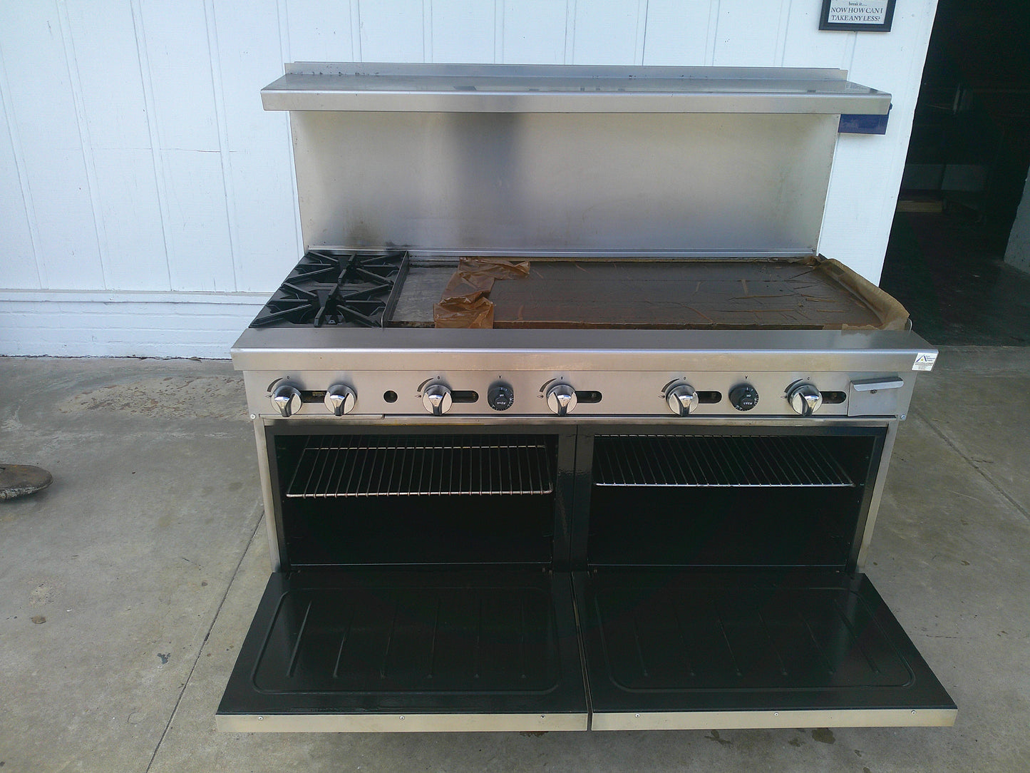 Stainless Steel, Natural Gas 2-Burner, 48" Griddle, Standard Oven Combo, TESTED, #9284