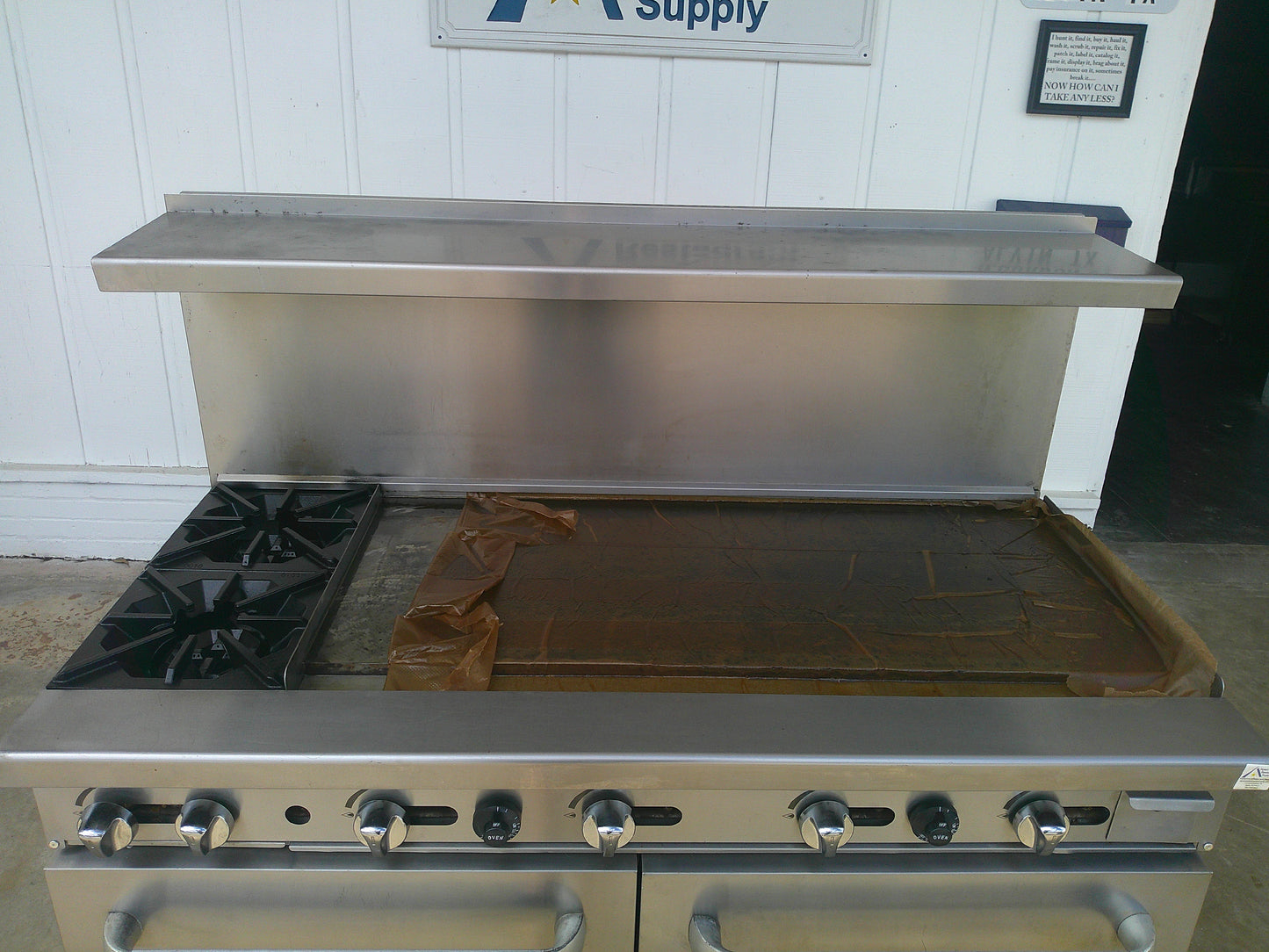 Stainless Steel, Natural Gas 2-Burner, 48" Griddle, Standard Oven Combo, TESTED, #9284