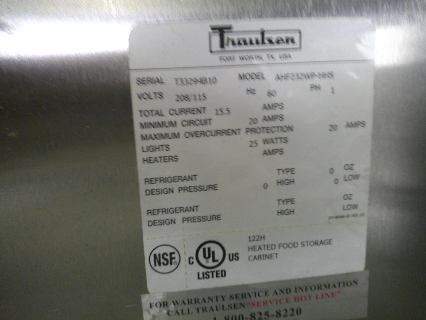 Traulsen AHF232WP-HHS, Double Half Door, Pass-Through Warmer, TESTED, #9348c