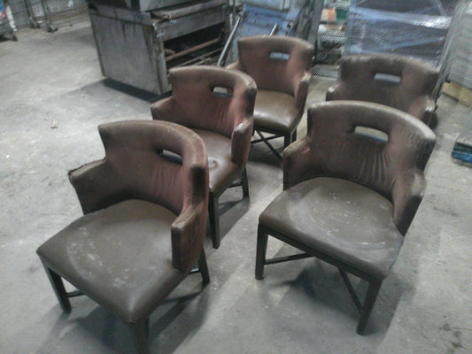 LOT of 5, Restaurant Dining Cloth Chairs, Thick Cushions & Armrests, #9458c