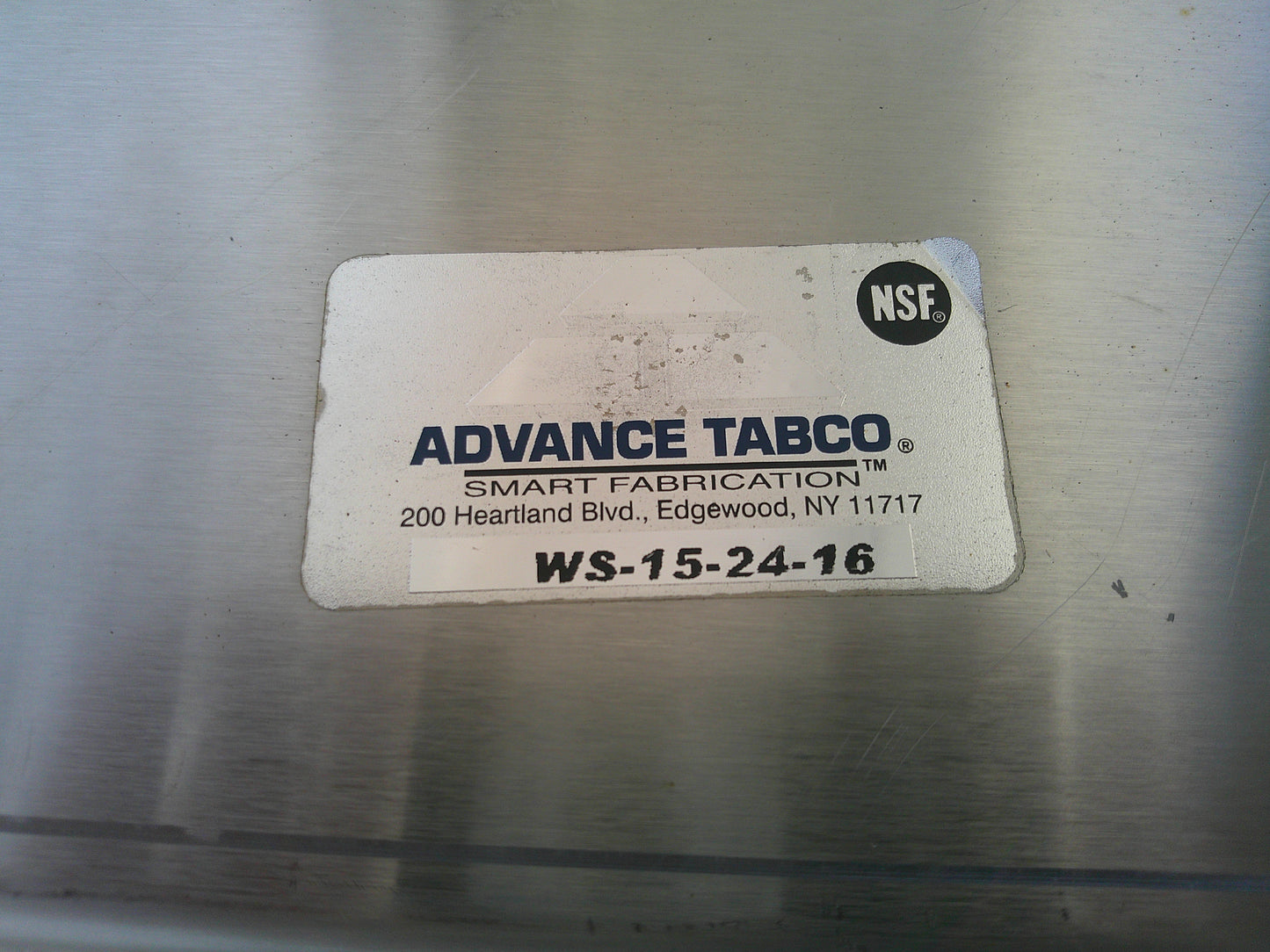 Advance Tabco WS-15-24-16, Commercial Stainless Steel Wall-Mount Shelf, #9544