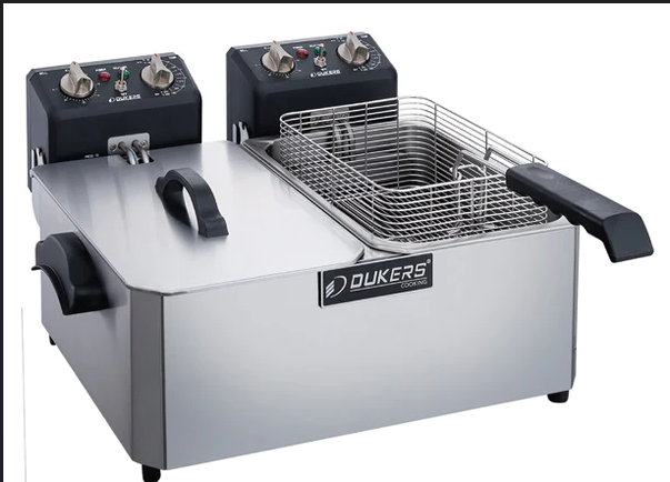 NOW OFFERING!! Brand New DUKERS Electric Countertop Two Basket Fryer #DCF15ED, 30lb., 208v